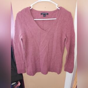 41Hawthorn Womens Rose Pink Pullover Sweater Cashmere V-Neck Long Sleeve M